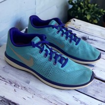 Nike Flex Run Sneakers Womens 8.5 Blue Athletic Shoes Low Lace Up 830751-400 - $40.48
