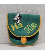 Vintage Snoopy &quot;Ha Ha&quot; Homemade Change Purse Pouch Green Yellow - $40.59 CAD