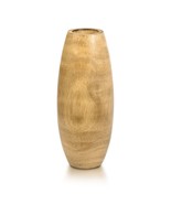Wood Grain Light Brown Mango Tree Wood Carved Vase - £28.79 GBP