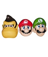 Mario, Luigi and Donkey Kong Plastic Masks Halloween Disguise Lot of 3 - $361.19 MXN