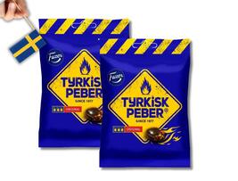 2 Bags Fazer Tyrkisk Peber 150g (5.29 oz)  Fiery Salty Licorice Hard Can... - $16.73
