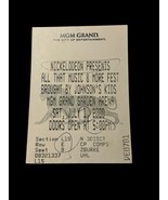 Vtg 90s Y2K Nickelodeon All That Music &amp; More Ticket Stub MGM Grand Gard... - €32,69 EUR
