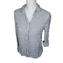 Jane Delacey Striped Shirt Button Down Rayon Spandex Womens Medium - £8.88 GBP