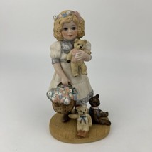 Jan Hagara GOLDIE Girl with Teddy Bears Figurine 1987 Victorian Girl Limited - $18.70