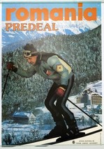 Vintage Ski Poster Predeal Romania Oficiul National de Turism Carpati Bucuresti - £36.30 GBP