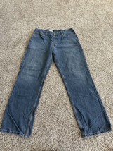 Carhartt Blue Jeans Men&#39;s Size 36x32 Loose Fit Work Pants Work Jeans Denim Jeans - £15.17 GBP
