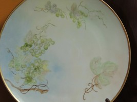 T&amp;V Limoges France Platter Plate 11&quot; Hand Painted Grapes Antique Tressem... - $496.90 MXN