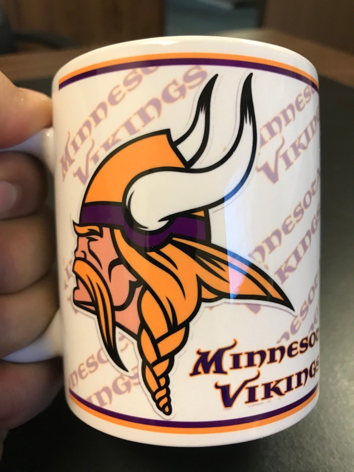 Custom Made Minnesota Vikings 11oz Coffee Cup with your name. - $12.34
