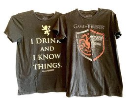 Two Game of Thrones T I Drink and Know Things Plus Coat of Arms Unisex S... - £15.75 GBP