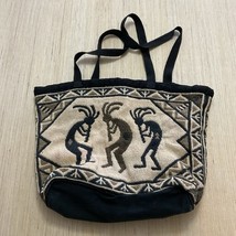 El Paso Saddle Blanket Bag Women&#39;s Black Cotton Stencil Purse Large Koko... - $482.13 MXN