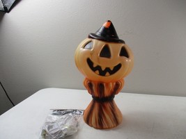 Empire Halloween Blow Mold Pumpkin Jack O Lantern Scarecrow 1969 Vintage... - $42.56