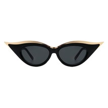 Women&#39;s Oval Cat Eye Sunglasses Metal Pointy Top Accent UV400 - £11.17 GBP