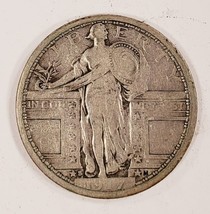 1917-S 25C Type 1 Debout Liberty Quarts En Très Bon VG État , Léger Gris - $1,690.55 MXN