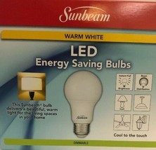 Sunbeam 60W LED DIMMABLE A19 Light, ENERGY STAR, 800 Lumens, 3000K WHITE... - £5.34 GBP