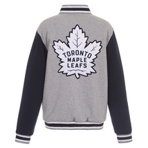 NHL Toronto Maple Leafs Reversible Full Snap Fleece Jacket Embroidered Logos BLK - £102.29 GBP