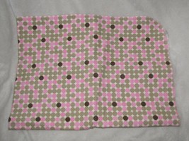 George Baby Girl White Cream Pink Brown Circle Polka Dot Cotton Flannel Blanket - $24.74