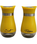 Salt &amp; Pepper Shaker Set Glass w/ Printed Labels 4.42 oz BPA-Free Yellow - $8.90