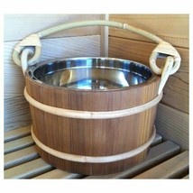 Free Shipping-Cedar Sauna Bucket with Stainless Steel Liner (1.32 gal) - £67.35 GBP