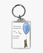 Pooh Keyring Quote Life is a Journey classic pooh unique handmade premiu... - £3.72 GBP