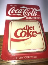 Vintage Original Coca Cola Diet Coke Set of 6-3 3/4 Inch Coasters New Old Stock - £14.11 GBP