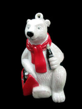 Coca-Cola Kurt S Adler Polar Bear Glitter Resin Holiday Christmas Ornament - £5.47 GBP