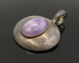 ESPO SIG 925 Silver - Vintage Cabochon Cut Charoite Dark Tone Pendant - PT18651 - £45.81 GBP