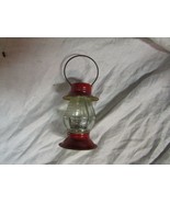 Vintage Red Lantern Tin Victory Press Glass Candy Container Jeannette PA... - €69,14 EUR