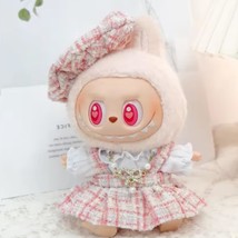 Pink Dress and Beret Hat for Labubu Doll, Pretty Pink Dress for Labubu, ... - $16.72