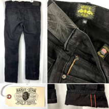 Brave Star Selvage Japan Sable Black Denim Jeans 43 x 35 True Fit Straight USA - £151.64 GBP