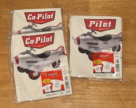 HALLMARK-PILOT-DAD&#39;S &amp; 2 KIDS T-SHIRTs VINTAGE 1999 SHIRTS NEW SEALED PL... - $24.74