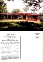 Iowa Quasqueton Cedar Rock Frank Lloyd Wright Opus 479 Frank Lloyd VTG Postcard - £7.51 GBP