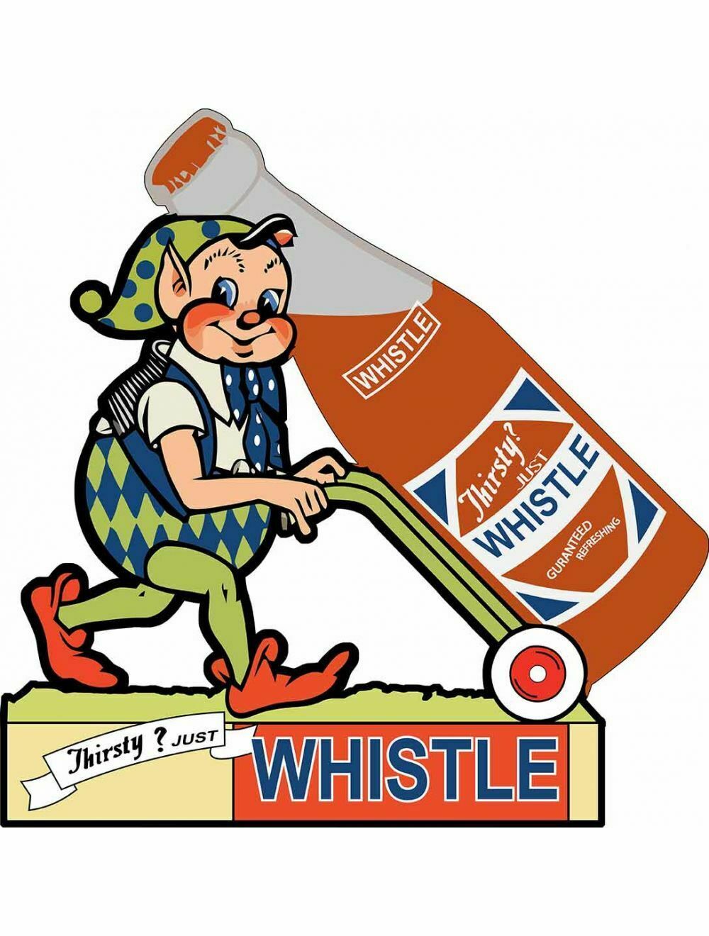 Primary image for Whistle Soda Elf Plasma Cut Metal Sign