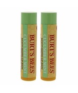 2 Pack Burt's Bees 100% Natural Moisturizing Lip Balm, Cucumber Mint w/ Beeswax - £3.98 GBP