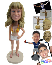 Personalized Bobblehead Sexy Girl In Shorts And Bikini Top - Leisure &amp; Casual Ca - £67.93 GBP