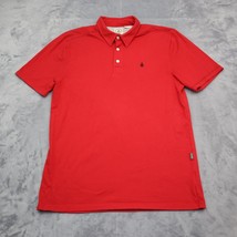 Volcom Shirt Mens M Red Plain Chest Button Short Sleeve Collared Top - £17.84 GBP