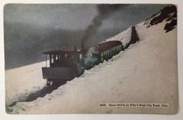 1910 Snow Drifts on Pike&#39;s Peak Cog Road Colorado Antique PC 8408 Unpost... - $6.50