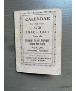 Vintage Palestine Jerusalem Calendar 1940-1941 Jewish Year - $51.00 CAD