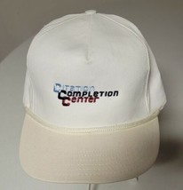 Vintage Cessna CITATION Completion Center Cap Hat White Leather Strapbac... - £9.69 GBP