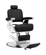 vidaXL Barber Chair Black Faux Leather, Metal, Wood, PVC Medium - $1,511.35 CAD