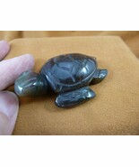 Y-TUR-SE-758 Dark red green jasper jSEA TURTLE gemstone figurine love tu... - $32.05 CAD