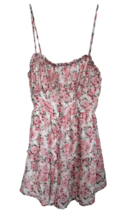 TRIXXI Junior&#39;s Romper Flare Floral Lined Size L White w/ Pink Flowers - $27.14 CAD