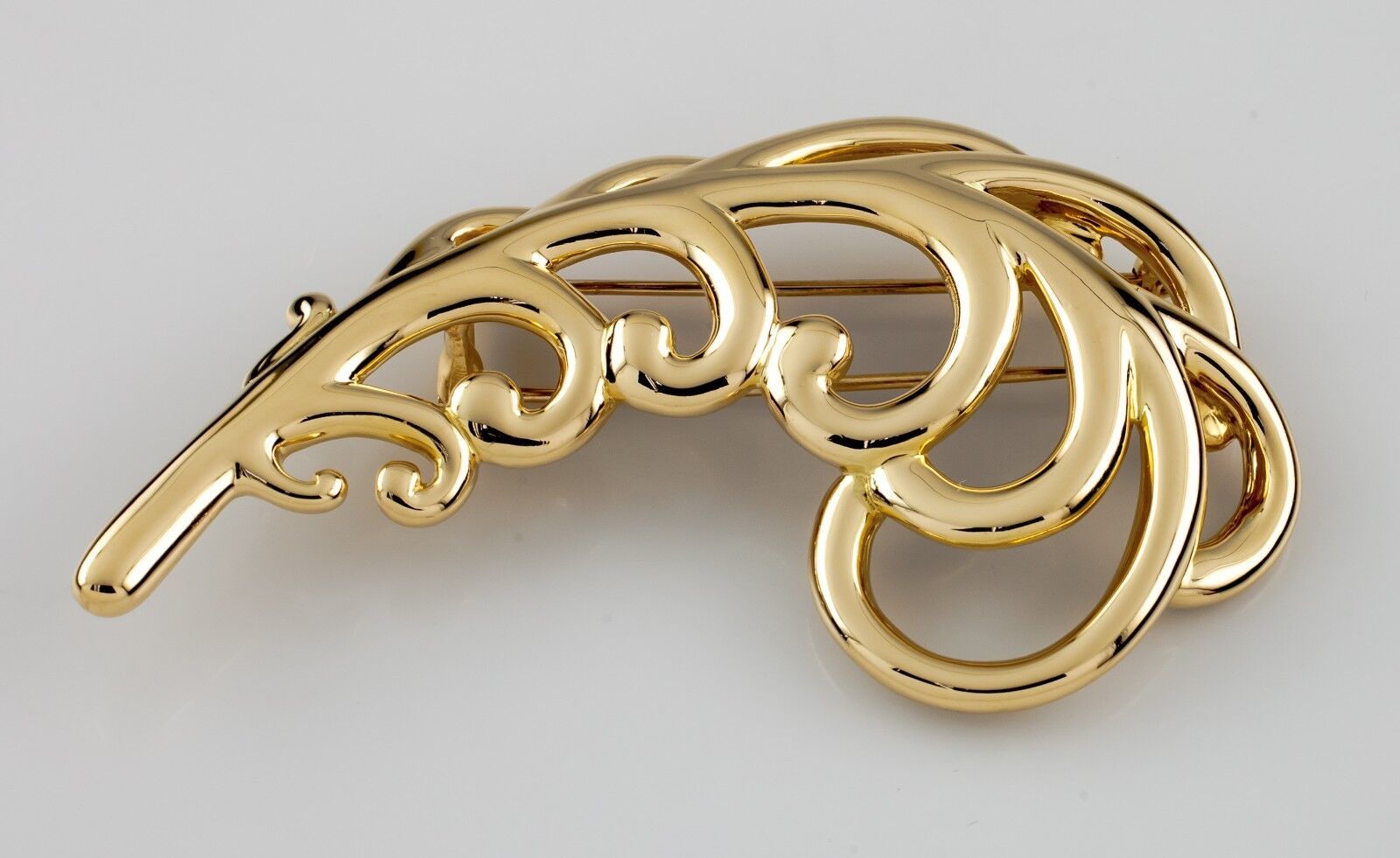 Tiffany & Co. 1980 18k Yellow Gold Paloma Picasso Large Plume Brooch - $3,841.86