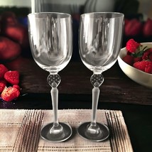 Mikasa Moonlight Frost Crystal Wine Glass Goblet Long Frosted Stem Bubbles - $31.90