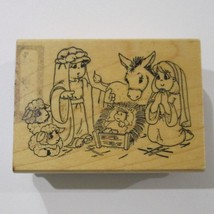 Art Impressions Rubber Stamp Christmas Nativity Cartoon Scene Big Eyes - £11.81 GBP