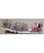 Santa Sleigh &amp; Reindeer Resin Figure 14&quot; tabletop Christmas Decoration - €23,32 EUR