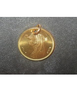 Authentic Egyptian Egypt Gold Tone Queen Cleopatra Coin Pendant Charm Ne... - £5.43 GBP