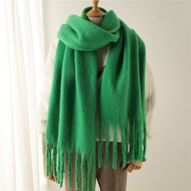 Thick Long Women Scarf Warm Winter Female Wrap Scarves Solid Color Long ... - £21.95 GBP