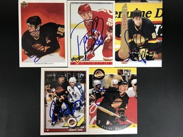 Vancouver Canucks Signed Autographed Lot of (5) Hockey Cards - Linden, R... - £7.82 GBP