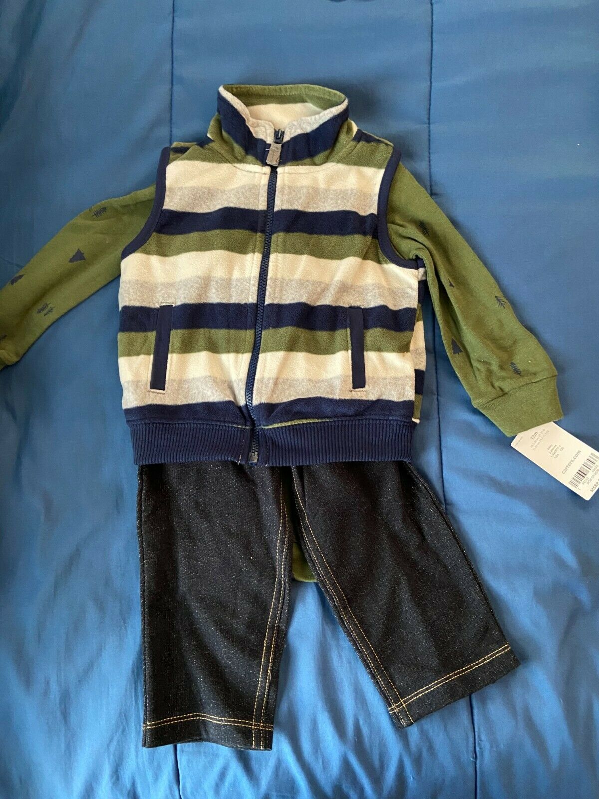 Carter's Baby Boy's 3 Piece 12 Month Fleece Outfit *NEW* z1 - £15.94 GBP