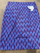 LuLaRoe Cassie Pencil Skirt Womens Sz S Fall leaves Feathers blue Print NWT - £8.85 GBP